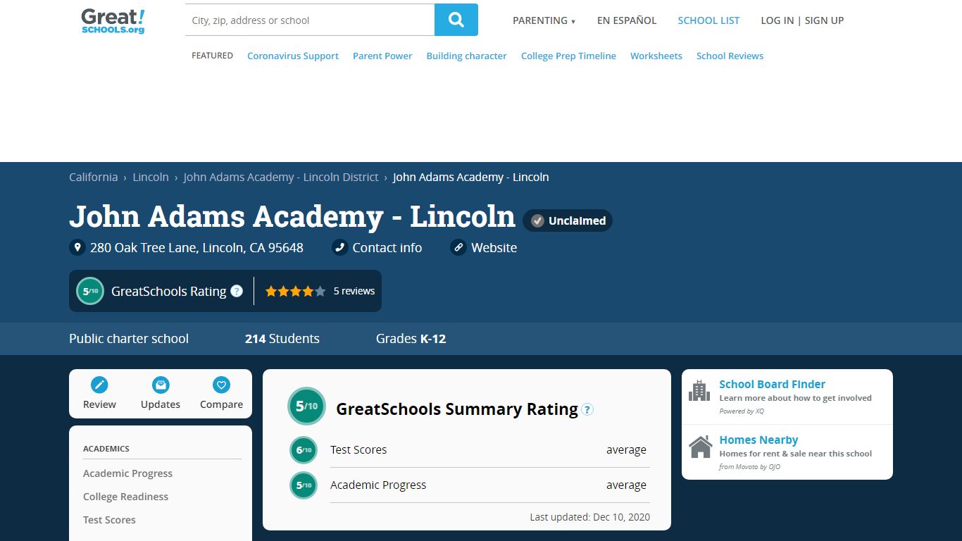John Adams Academy - Lincoln - Lincoln, California - CA | GreatSchools